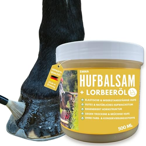 Grasa para Cascos de Caballos con Aceite de Laurel 500 ml - bálsamo para Cascos I bálsamo para Cascos sanos de Caballos I ungüento de Laurel contra la sequedad de los Cascos I Cuidado & Accesorios