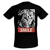Joker Hommes T-Shirt Batman Killing Joke Sourire Coton Noir - S