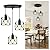 Phaosio 3 Light Pendant Light Fixtures, Dining Room Farmhouse Kitchen Island Light Fixture Chandelier, Industrial Hanging Pendant Lighting for Bedroom, Metal Cage Pendant Ceiling Lamp Black