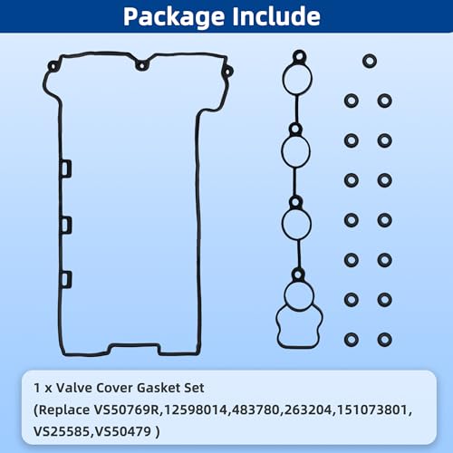 Image of VS50769R Engine Valve Cover Gasket Set for Chevy Cobalt HHR Malibu, Pontiac G5 G6 Solstice Pursuit, Saturn Aura Ion Sky Vue 2006 2007 2008 2009 2010 2011 2012 2.2L 2.4L L4