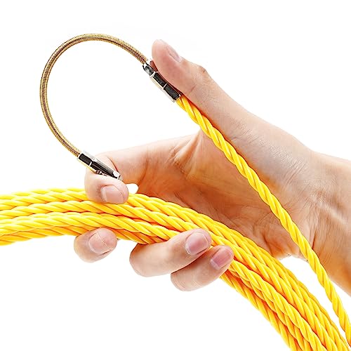 DEPSTECH Fish Tape Wire Puller Through Wall Wire Threader OD 6mm Plus Fish Cable Fastener with Steel Rope Puller Borescope Helper Through Wall 50-Foot (15M) - Thumbnail 2