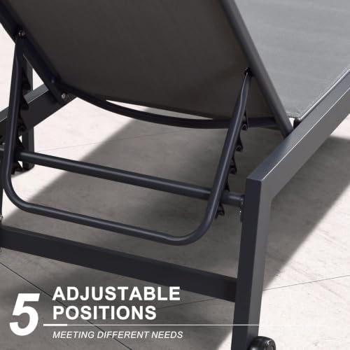 Image of PURPLE LEAF Oversized Patio Lounge Chairs Set of 2 with Side Table, Grey