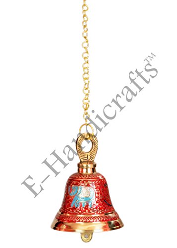 E-Handicrafts Pooja Hanging Bell (5inch Height and 4inch Width with 20 cm Chain)