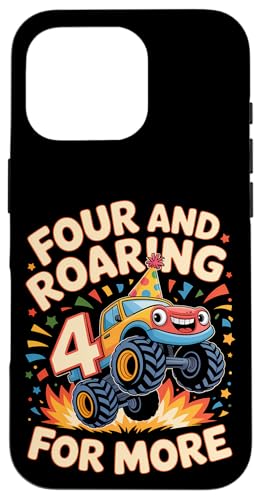 Four and Roaring for More Funny 4th Birthday�g���b�N �X�}�z�P�[�X iPhone 16 Pro �p