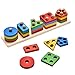 Produktbild GuangFan Steckplatte Holz Holzpuzzles Sortierspiel Holzsteckspiel Sortier Stapel Steckspielzeug Farben-und Formenwürfel für Kinder 1 2 3 Jahre