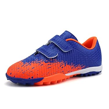 AMAZON - brooman Kids Turf Soccer Shoes Boys Girls Football Shoes Indoor Soccer Shoes (11,Blue Orange)