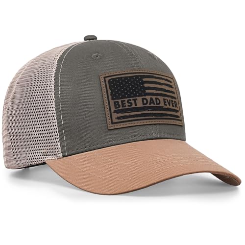 Image of Papa Dad Trucker Hat - Adjustable Men's Snapback Hats for Dad Grandpa, Fathers Day Birthday Gifts from Daughter Son