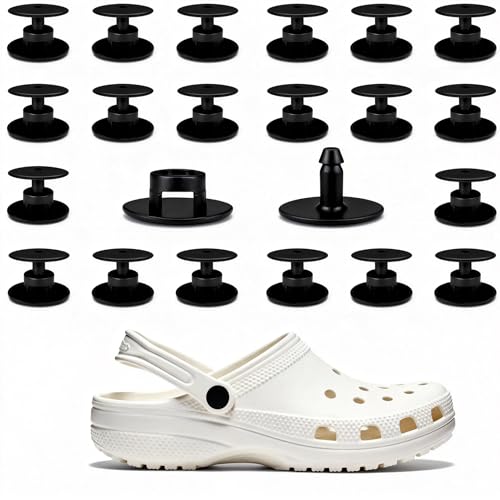 XNUT 24 Sets Black Replacement Rivets for Crocs, Replacement Parts for Crocs Shoe