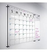 Acrylic Dry Erase Calendar for Wall 23”x16” Clear Acrylic Wall Calendar White Board Calendar Home...
