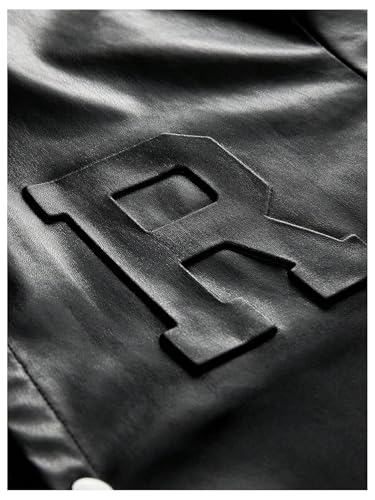 SHENHE Men's PU Leather Button Down Short Sleeve Shirt Collared Dressy Fashion Top Streetwear4