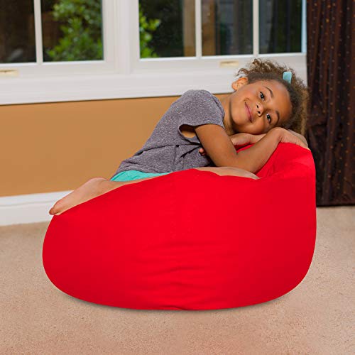 Posh Creations Bean Bag Chair for Kids, Teens, and Adults Includes Removable and Machine Washable Cover, Solid Red, 27in - Medium by Posh Creations - Image 5