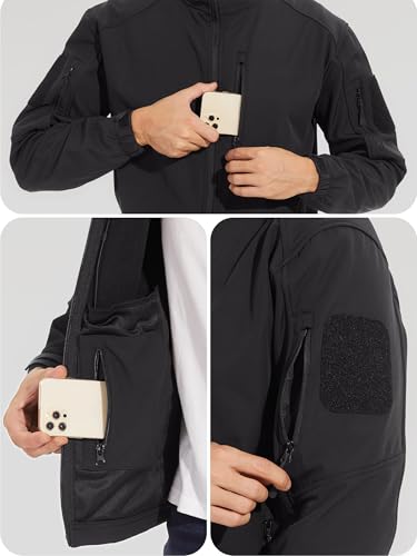 TACVASEN Men's Tactical Jacket with Hood Water Resistant Special Ops Military Softshell Coat4