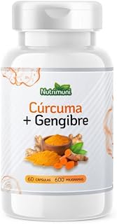 Cúrcuma com Gengibre Premium - Pote com 60 Cápsulas 600mg de Gelatina (60)