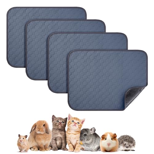 4 Pack 24 x 18 Inch Guinea Pig Cage Absorbent Liner Reusable Wate...