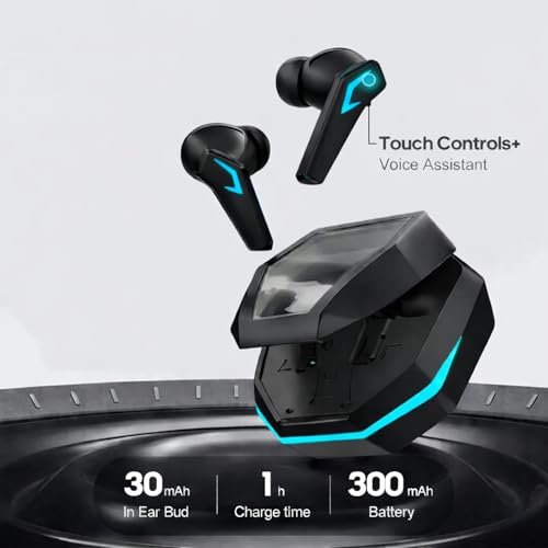 Image of iFAST GM05 True Wireless Stereo Gaming Earbuds, Quad Mic ENC for Clear Calls, Bluetooth 6.0, Low Latency Gaming, RGB LED, Type-C Fast Charge, 5H /40H Playtime, IPX5 | Black