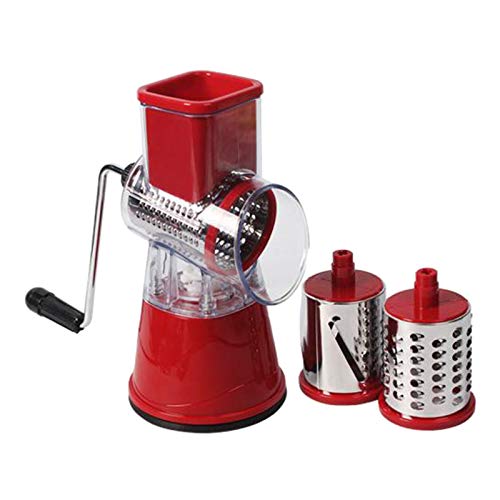 Cortador de verduras de manivela, rallador de queso giratorio manual 3 en 1, triturador de queso para cocina y hogar, para verduras, pudrición de papas