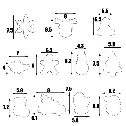 Mrcookie Christmas Cookie Cutters Set For Kids11 Pcs Holiday Cookie Molds Snowflake,Deer Head,Christmas Hat,Holly Leaf,Gingerbread Man,Snowman,Christmas Tree,Socks,Car Christmas Tree,Santa Claus. #TOP2