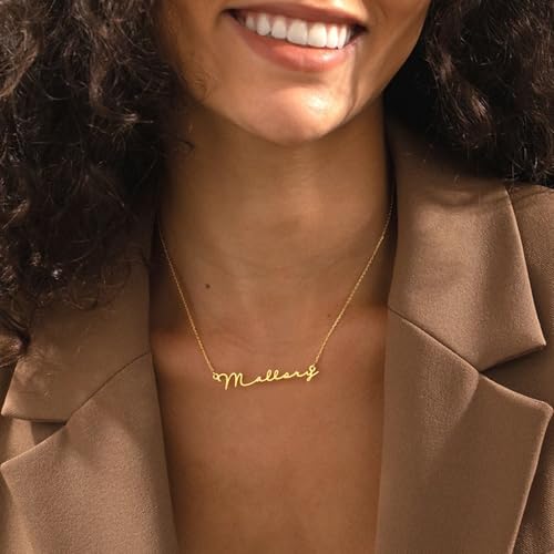 Yofair Custom Name Necklace Personalized 18K Gold Plated Nameplate Pendant Gift for Women4