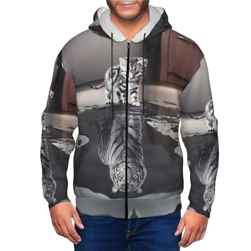 Sweat à capuche chat EdWal pour homme veste décontractée zippée - 4