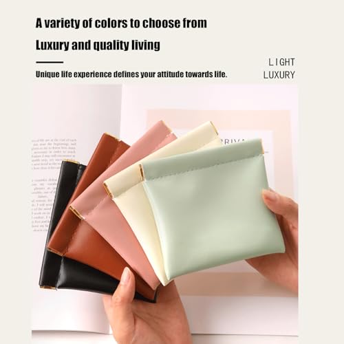 Pouchic - Personalized Snap Closure Leather Organizer Pouch, Pouchic Leather Organizer, Mini Pocket Cosmetic Bag (5 Set)3