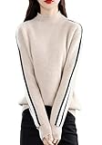 Wool Half Turtleneck Pullover Sweater Knitwear Women's Warm Bottoming Top Beige