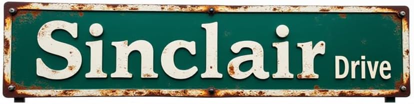 Letrero de estaño retro de 16 x 4 pulgadas, letrero Sinclair prve para garaje, sala de cine, patio, letreros de garaje para hombres, decoración de