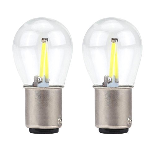 EBTOOLS pour lumiere led 1004 12V-28V ampoules stroboscopiques COB LED, 1 paire de 1157 verre stroboscopique COB LED clignotant de voiture ampoule de frein arrière(blanc)