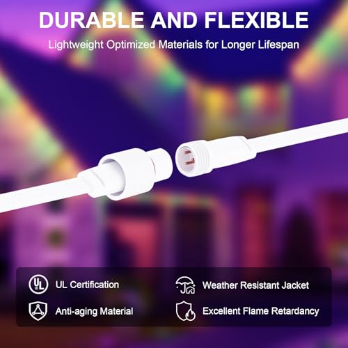 1 Female to 2 Male Y-Splitter for Govee Permanent Outdoor Lights, Y-Shaped Extension Cable Compatible with Govee H705A H705B H705C 3 Pin Permanent Outdoor Lights by SIWBSYDD - Image 4