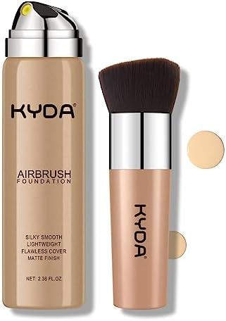 KYDA AirBrush Foundation Spray, Silky Foundation Mist Makeup, Flawless Coverage for Smooth Creamy Nude Finish, Breathable Blendable Lasting Formula, Moisturizing Makeup Primer by Ownest Beauty-#220 Natural Beige