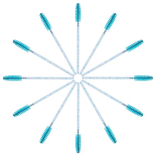 Image of CHEFBEE 100PCS Disposable Eyelash Spoolies Brush with Container, Blue