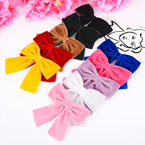 10Pcs Velvet Hair Bows Girls Hair Clip Ribbon Accessories For Baby Toddlers Teens Kids #TOP1