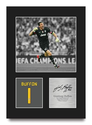 HWC Trading Gianluigi Buffon Juventus Regalos Impresos Imagen De Autógrafo Firmado Para Los Aficionados Al Fútbol Y Partidarios - A4 Retrato