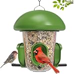 LONA Bird Feeders for Outdoors Hanging – 3 Separate Compartments, 3 Feeding Ports, Weatherproof Dome & 3 Ways to Hang, Large Capacity for Cardinals/Finches (Green