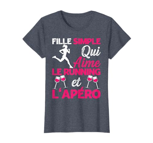 Fille Simple Aime Running Apéro Course Sport Femme Cadeau T-Shirt