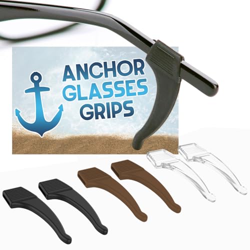 Anchor Glasses Straps - 3 Pack - Sunglasses Retainer Anti-Slip Glasses Grip Ear Hook Eyeglasses Anti-Slip Temple Tip Glasses Holder (Tricolor)