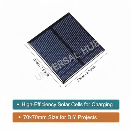 Image of 2PCS Mini Solar Panel 70x70mm 6V 100mA for Science Projects & DIY Kits
