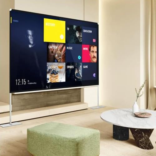 Pantalla de proyección portátil para exteriores con soporte 120 pulgadas 16:9 HD plegable, pantalla de video antiarrugas con bolsa de transporte miniatura 5
