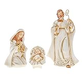 Krippenfigur für Weihnachten ARTE DEGLI ARGENTI Weihnachtskrippe für Weihnachten, zusammenstellbar, mit 3 Statuen, maximale Höhe 20 cm, 3 Stück aus Porzellan, elfenbeinfarben und goldfarben, 749 x 306 cm.