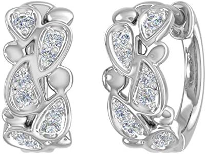 1/4 Carat Diamond Hoop Earrings in 10K White Gold