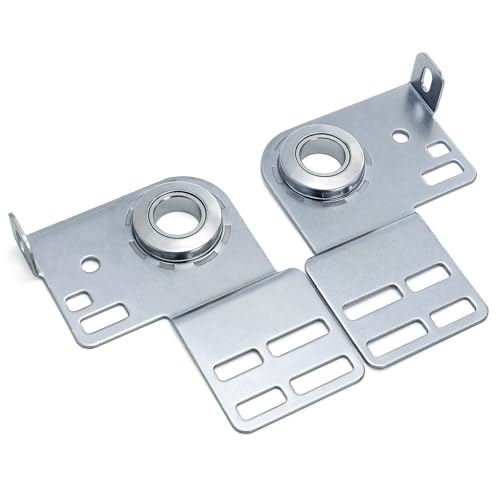 Elsjoy 2 Pack Garage Door End Bearing Plates Brackets, Garage Door Torsion Spring Parts Spring Center Bearing Brackets with 3 3-8 Inch Bearing End for 2 Track Wood or Steel Doors