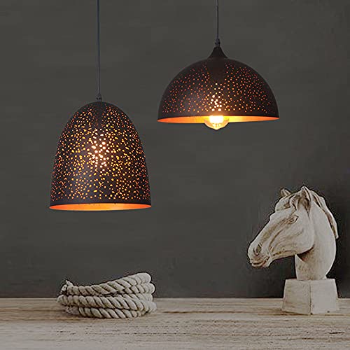 Chandelier fer forgé suspendu au design demi-cercle rétro industriel - 2