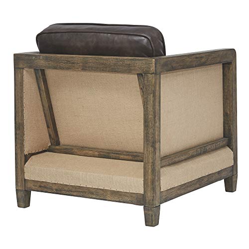 Signature Design By Ashley Copeland Rustic Faux Leather Accent Chair With Nailhead Trim, Brown #TOP6