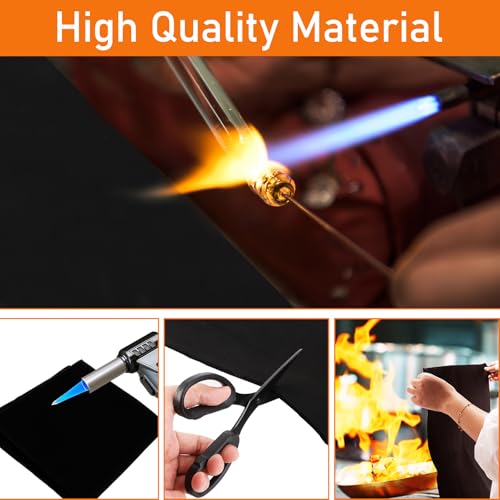 VIDETOL 2 Stück Feuerfeste Unterlage, 50 x 50 cm Hitzeschutzmatte Hitzebeständig bis 1000°C, 5mm Stark Feuerfeste Matte, Hitzebeständige Unterlage für Schweißen, Camping und Kamin