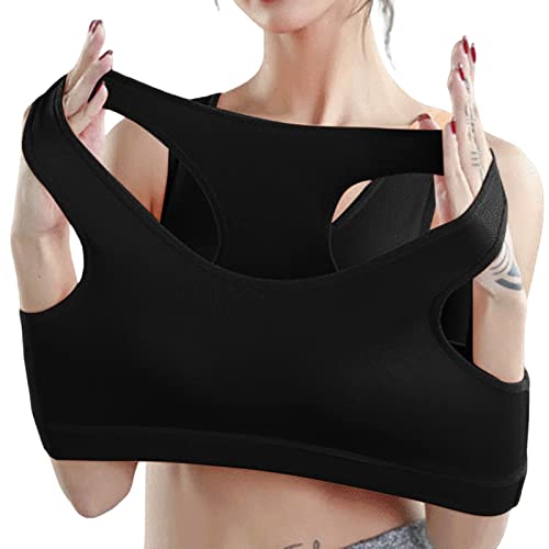 Genérico Sujetador Antiarrugas Escote Dormir Sujetador sin Tirantes para Mujer, Deportivo, a de Golpes, Grande, Sexy y cómodo Ropa Interior Azul (Black, M)