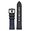 Blue Nylon Black Rubber Strap | 24mm