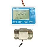 Digital Flow Meter Stainless Steel 304 INOX Hall Flow Sensor Measurement 9-200L/minBSPP G1 1/2