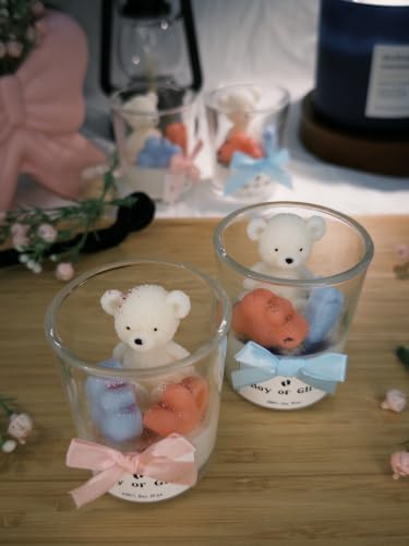 Gender Reveal Candles with Teddy Bear Baby Shower Set of 12 image 4