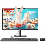 Lenovo 24" All-in-One Desktop PC | Intel N100 Quad-Core | 16GB DDR4 RAM, 512GB SSD | 23.8" FHD IPS Display | WiFi 6, Bluetooth | Keyboard & Mouse | Windows 11 | Home Office & Student | Ebony
