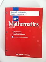 Holt Mathematics Course 1: Lessons Transparencies (Vol. 1 Chapters 1-6) 003078252X Book Cover