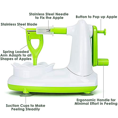 Ezmo Apple Peeler, Pear Peeler With 8 Wedges Apple Slicer And Corer, Stainless Steel Blades Apple Cutter #TOP1